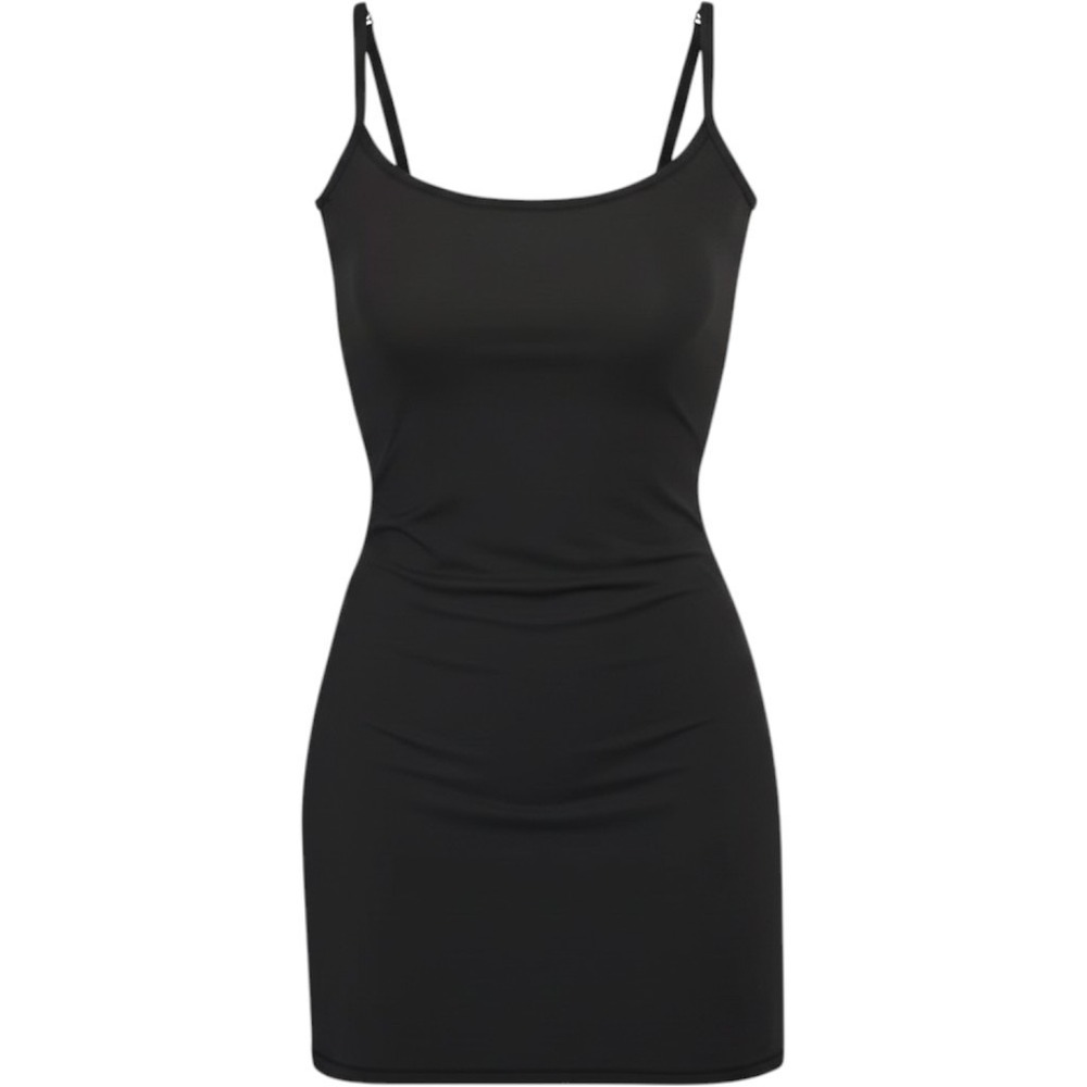 Skims Fits Everybody Slip Dress Onyx Black XS AP-SLP-0651 Mini Dress